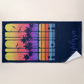 Serviette De Plage Rétro Rustique Aloha Palm Beach Maison vacances (Devant)