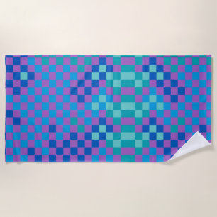 Serviette De Plage Retro Snake Checker À damiers Motif