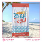 Serviette De Plage Retro Style Beach Crew Customizable