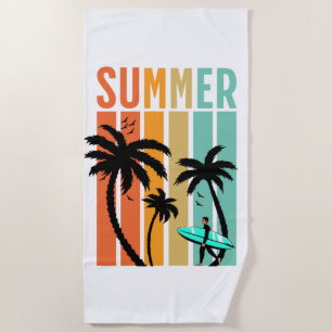 Serviette de plage Rétro Sunset Summer Time