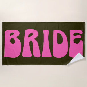 Serviette De Plage Retro Super les années 70 rose chaud Mariage de ma