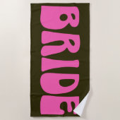 Serviette De Plage Retro Super les années 70 rose chaud Mariage de ma (Devant)