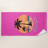 Serviette De Plage Rétro sur la plage de Sunset (Devant)