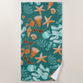 Serviette De Plage Retro Teal Summer Trip Beach Vibes Vacation  (Devant)