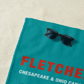 Serviette De Plage Retro Travel Poster Fletcher's Cove Washington DC (En situation)