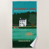 Serviette De Plage Retro Travel Poster Fletcher's Cove Washington DC (Devant)
