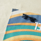 Serviette de plage rétro vintage avec mauvais œil (En situation)