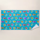 Serviette De Plage Rétros boissons tropicales hawaïennes d'heure (Devant)