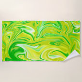 Serviette De Plage "Rêve minty : Les perles douces du marbre vert" (Devant)