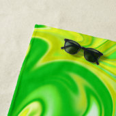 Serviette De Plage "Rêve minty : Les perles douces du marbre vert" (En situation)
