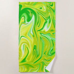 Serviette De Plage "Rêve minty : Les perles douces du marbre vert"