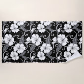 SERVIETTE DE PLAGE RÊVE POLYNÉSIEN (NOIR) (Devant)