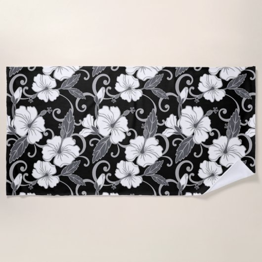 SERVIETTE DE PLAGE RÊVE POLYNÉSIEN (NOIR) (Devant)