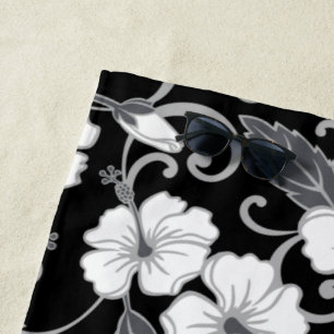 SERVIETTE DE PLAGE RÊVE POLYNÉSIEN (NOIR)