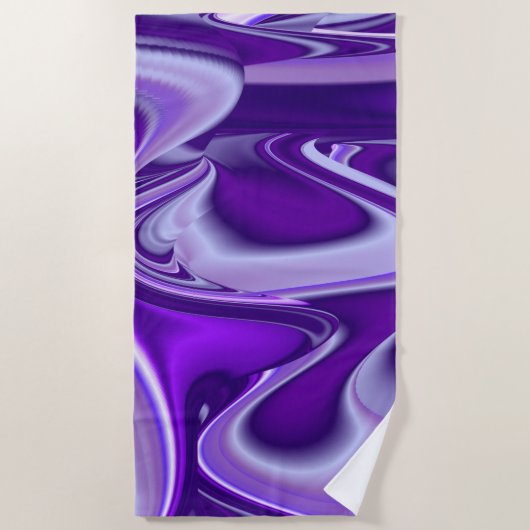 Serviette De Plage Rêves arc-en-ciel à fleurs violettes (Devant)