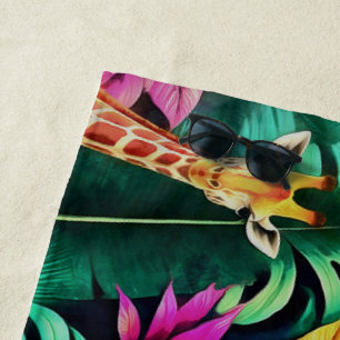 Serviette De Plage Rêves de girafe de jungle motif de surface transpa