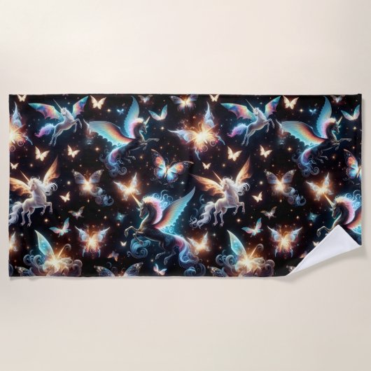 Serviette De Plage Rêves de Licorne (Devant)