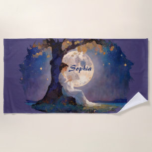 Serviette De Plage Rêveur au Clair de Lune - Ciel Nocturne Serein