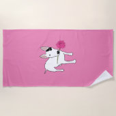 Serviette De Plage Rex et rose fleur (Devant)