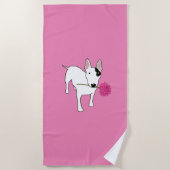 Serviette De Plage Rex et rose fleur (Devant)