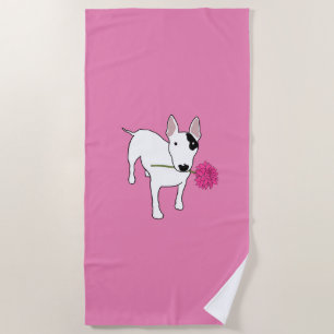 Serviette De Plage Rex et rose fleur