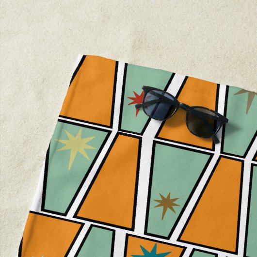 Serviette De Plage Rhombuses with Starbursts  (En situation)