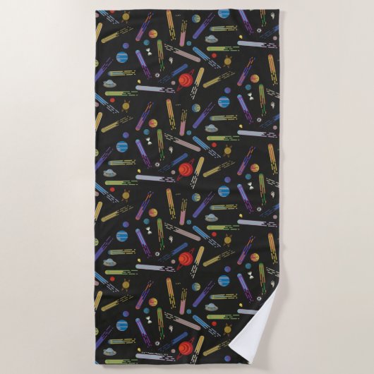 Serviette De Plage RICK ET MORTY™ | Motif de la comète spatiale (Devant)