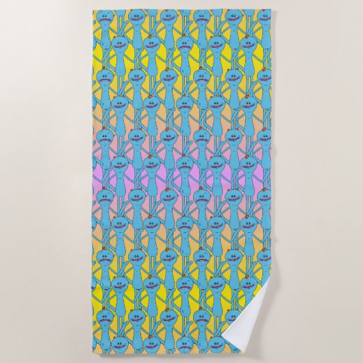 Serviette De Plage RICK ET MORTY™ | Rainbow M. Meeseeks Motif (Devant)