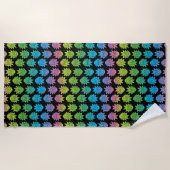 Serviette De Plage RICK ET MORTY™ | Rainbow Rick Head motif (Devant)