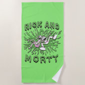 Serviette De Plage RICK ET MORTY™ | Tomber Dans La Tva Acide (Devant)