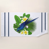 Serviette De Plage Rideau de douche Ara macaw bleu (Devant)