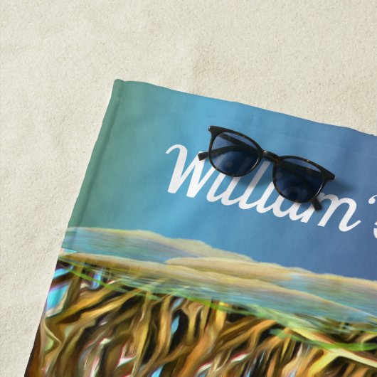 Serviette De Plage River Meets Ocean Paradise & Beer 0330 (En situation)