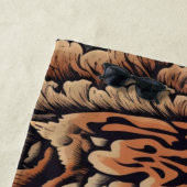 Serviette De Plage Roaring avec un tatouage de tigre étonnant couleur (En situation)