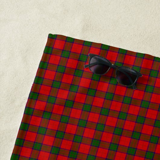 Serviette De Plage Robertson tartson rouge vert plaid (En situation)