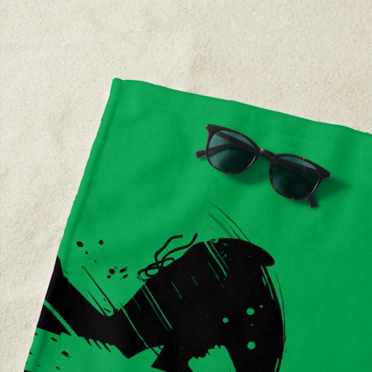 Serviette De Plage Robin Ink Nom de la brosse (En situation)