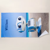Serviette De Plage Robot Boys mignon et coloré moderne (Devant)