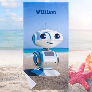 Serviette De Plage Robot Boys mignon et coloré moderne