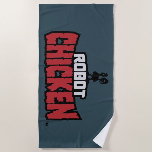 Serviette De Plage Robot Chicken Logo (Devant)