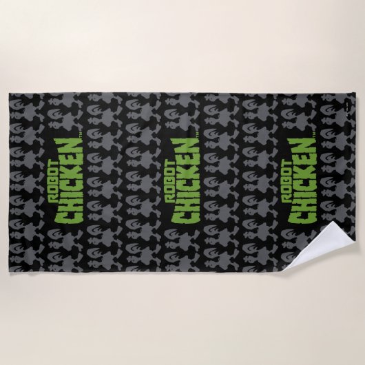 Serviette De Plage Robot Chicken Silhouette Pattern (Devant)
