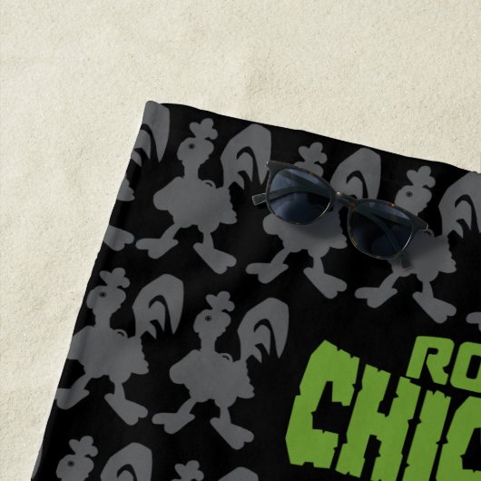 Serviette De Plage Robot Chicken Silhouette Pattern (En situation)