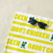 Serviette De Plage Robot Chicken Stripe Pattern (En situation)