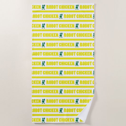Serviette De Plage Robot Chicken Stripe Pattern (Devant)