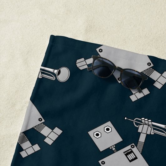 Serviette De Plage Robot de Trumpet (En situation)
