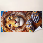 Serviette De Plage Robot Lion (Devant)