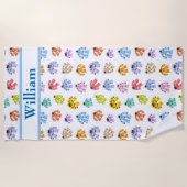 Serviette de plage Robots colorés sur mesure (Devant)