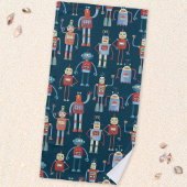 Serviette De Plage Robots de style rétro des années 1950