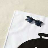 Serviette De Plage Roi Du Grill, Couronne Blanche Noire (En situation)
