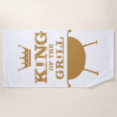 Serviette De Plage Roi Du Grill, Or (Devant)