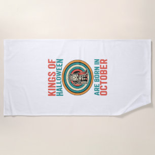 Serviette De Plage Rois d'Halloween octobre Anniversaire Vintage Shir