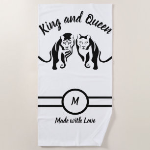 Serviette De Plage Rois noirs et reines Lion noir Lion et lionne